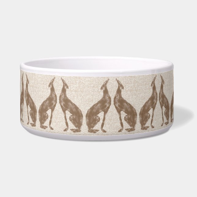 Comedero Fawn Greyhound Ceramic Pet Bowl (Frente)