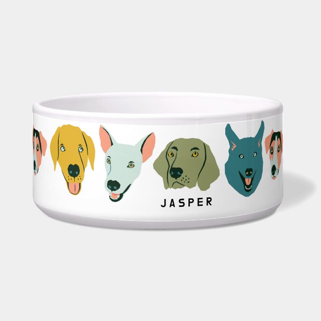 Comedero Felices Perros Dapper Personalizados (Frente)
