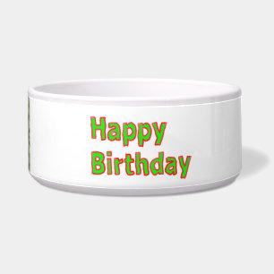 Comedero Feliz cumpleaños - escritura artística del texto