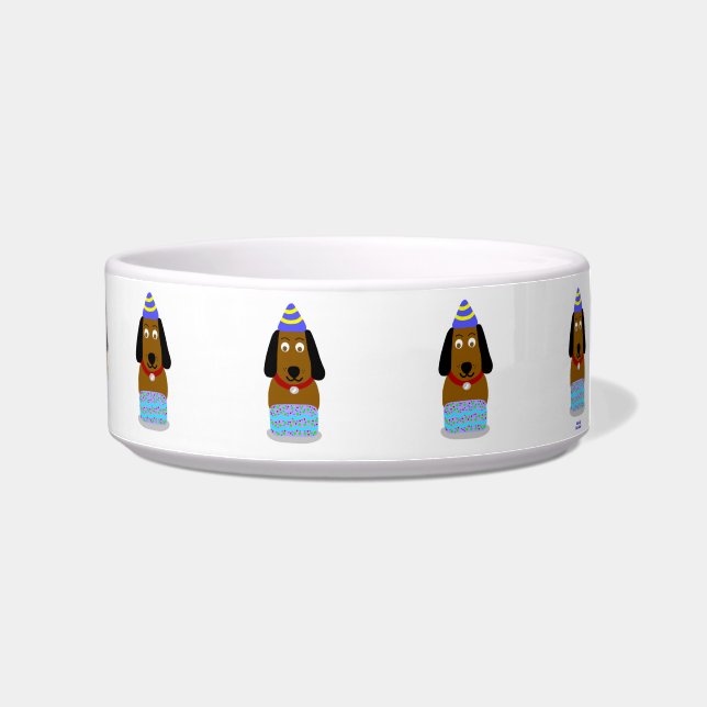 Comedero Feliz cumpleaños Pup Ceramic Pet Bowl (Derecha)