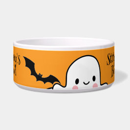Comedero Feliz Halloween Personaliza el NOMBRE MASCOTA Ghos