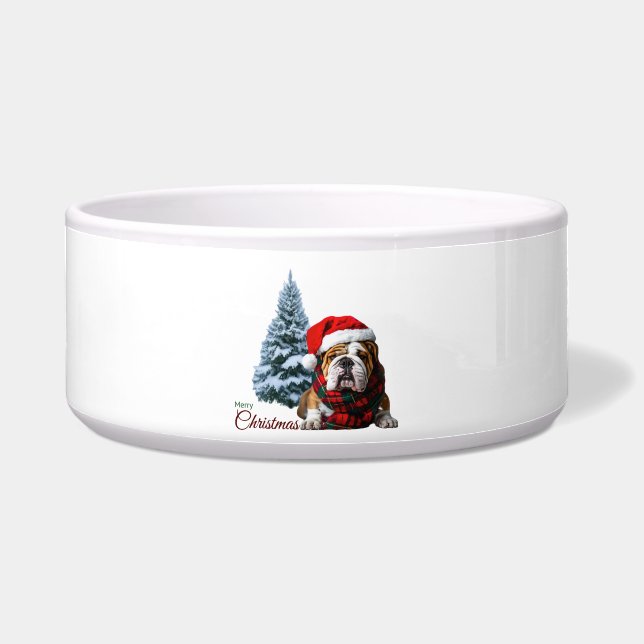Comedero Feliz Navidad Bulldog (Frente)