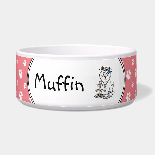 Comedero Fiesta del Té Westie - West Highland White Terrier (Frente)