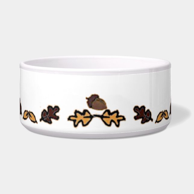Comedero figdewdrop Leaves & Acorns Ceramic Pet Bowl (Frente)