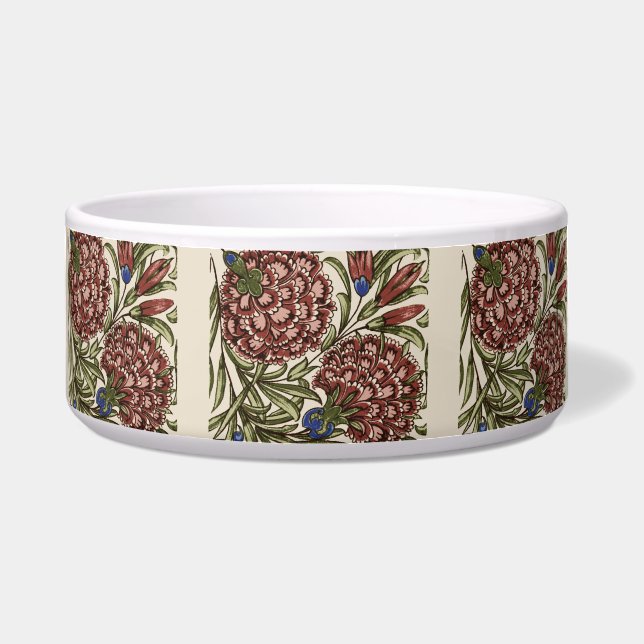 Comedero Flor de clavel Tile Antiguo Arte Rústico (Frente)