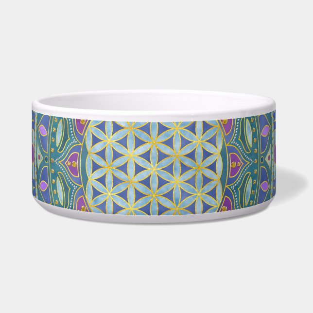Comedero Flor De Vida - Mandala Estilo India 1 (Frente)