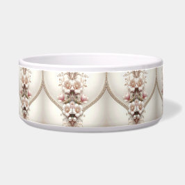 Comedero Floral and Pearl Embellishments Pet Bowl