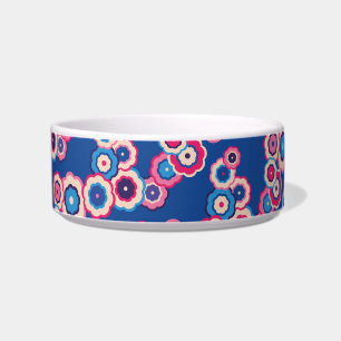 Comedero Floral azul retro