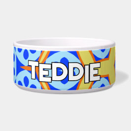 Comedero Floral azul y amarilla