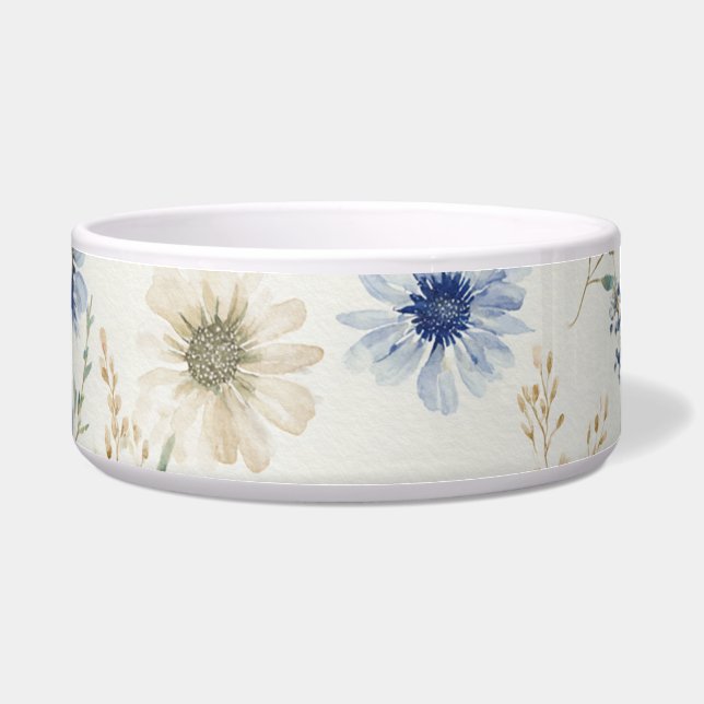 Comedero Floral Blanco Azul   (Frente)