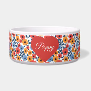Comedero Floral Poppy Red Pet Bowl