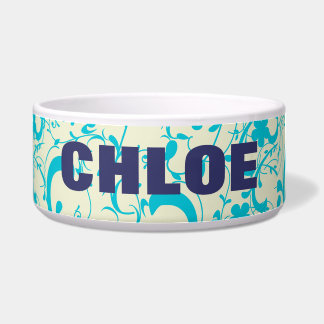 Comedero Flores azul de Aqua Vintage florecen Personalizada