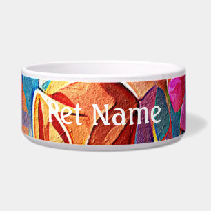 Comedero Flores azules rojas Naranja de arte Abstracto flor