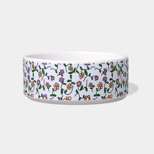 Comedero Flores Coloridas, Patrón Floral, Verdor, Boho