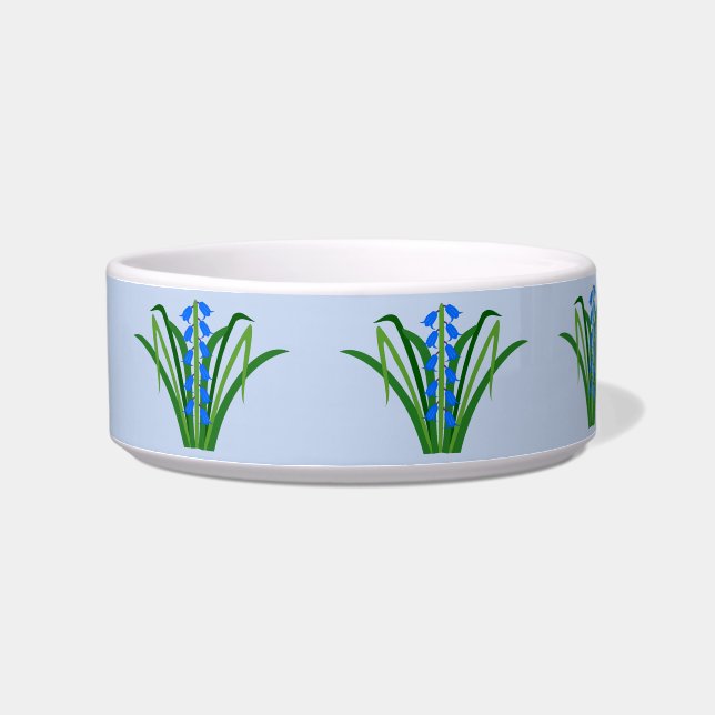 Comedero Flores de campanilla azul niño patrón de primavera (Izquierda)