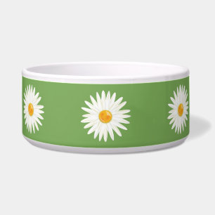Comedero Flores De Daisy Florales Blancas Florecientes En V