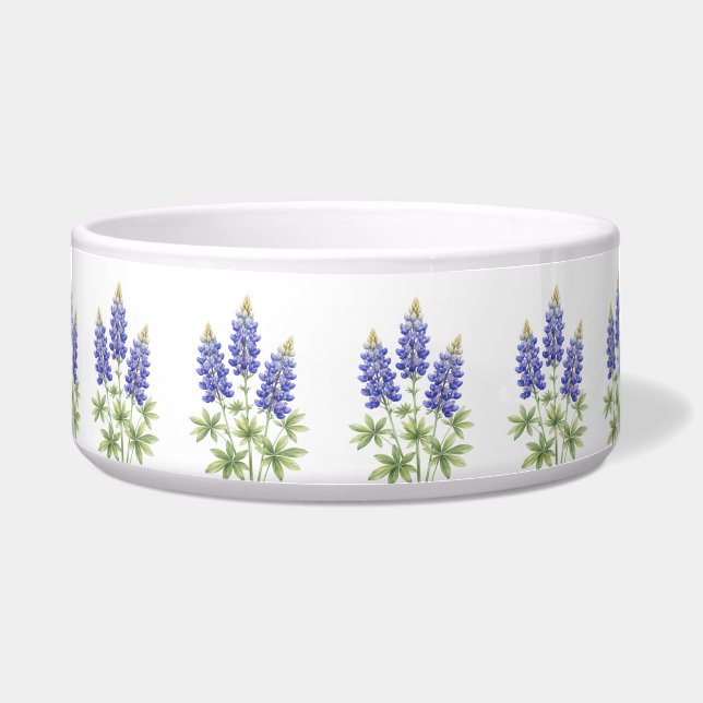 Comedero Flores de Lupino de Texas Bluebonnets Mascota (Frente)