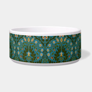 Comedero Flores de Otoño Vintage Verde Azul William Morris