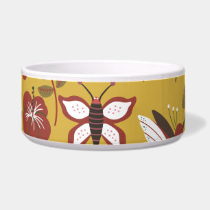 Comedero Flores de patrón sin soldadura floral, mariposa, r