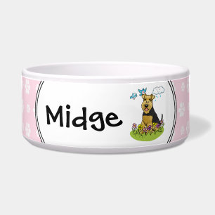 Comedero Flores de primavera Welsh Terrier perro con flores