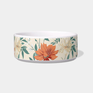 Comedero Flores estilo Boho patrón colores claros