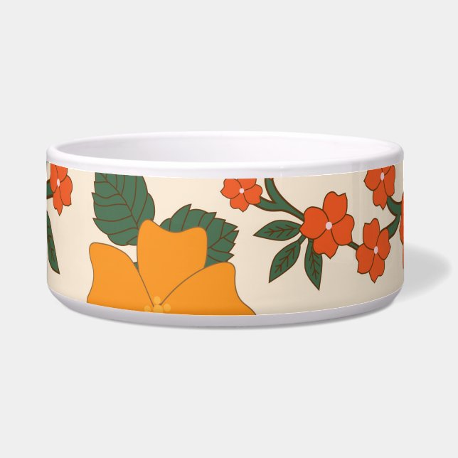 Comedero Flores naranjas, Patrón Floral, Patrón De Flores (Frente)