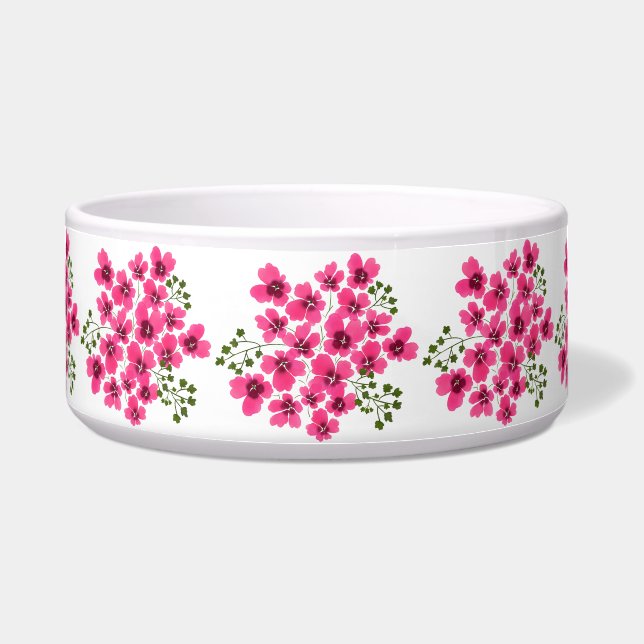 Comedero Flores rosadas acuarela-53431 (Frente)