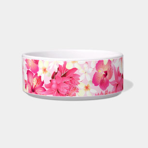 Comedero Flores rosadas y blancas tropicales