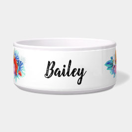 Comedero Flores tropicales exóticas en rosa y Aqua