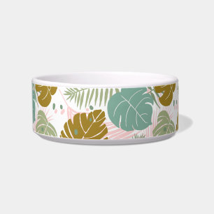 Comedero Foliage Tropical - Monstera Y Patrón De Hojas De P