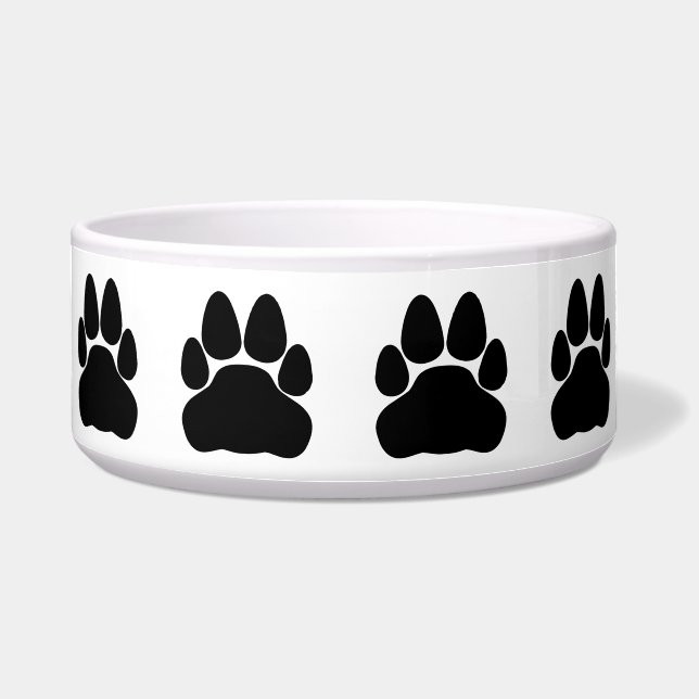 Comedero Forma de Huella de Pata de Gato Negro (Frente)