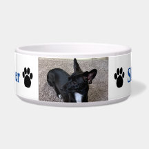 Foto de perro personalizada con huellas de patas a