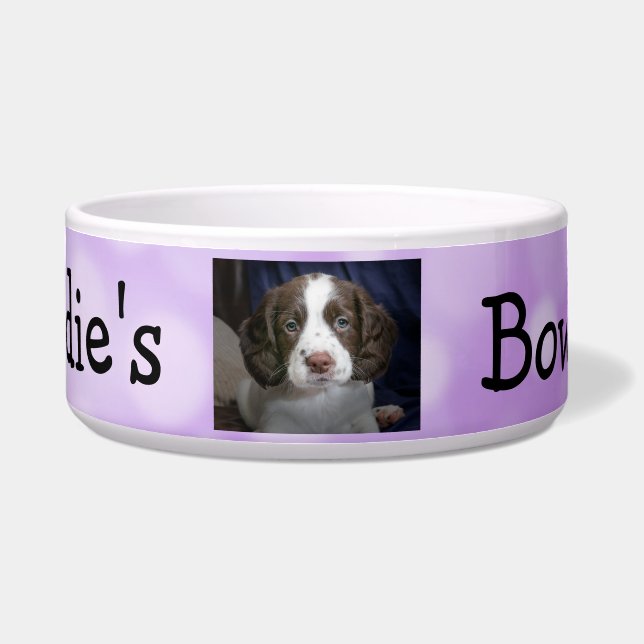 Comedero Foto personalizada Bowl de perro morado (Frente)