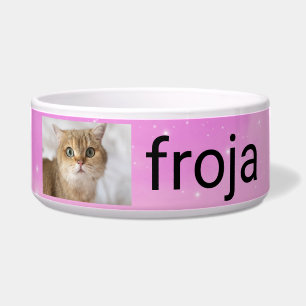 Comedero Foto personalizada de gato con nombre personalizad