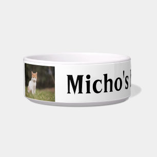 Comedero Foto personalizada de gato y nombre comida o tazón