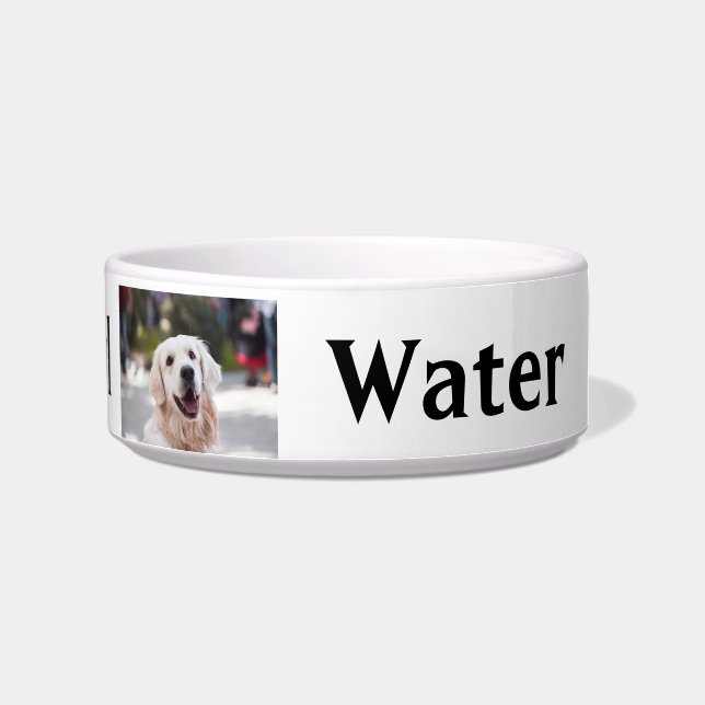 Comedero Foto personalizada de perro y nombre comida o agua (Derecha)