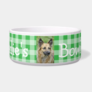 Comedero Foto personalizada y nombre del perro Bowl Green G