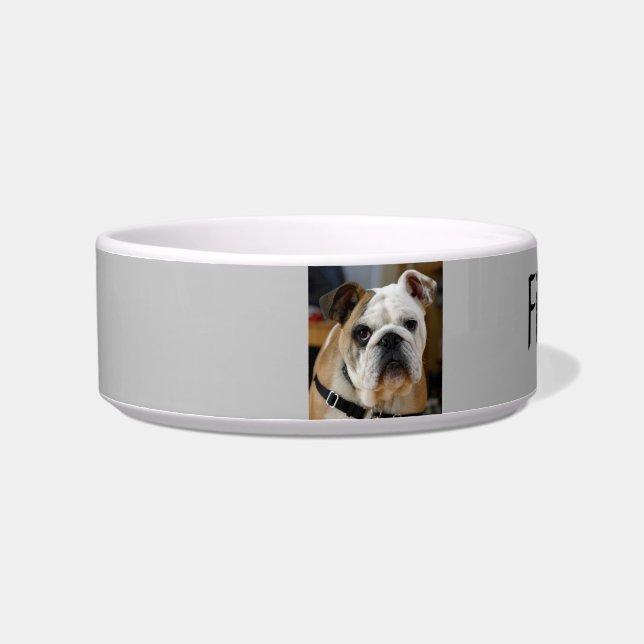 Comedero Foto personalizado y nombre de perro (Izquierda)