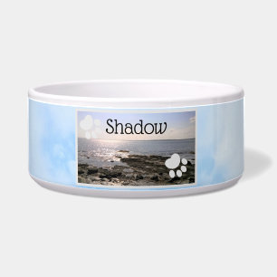 Comedero Fotografía de las huellas de Sky y Sea Paw Añadir