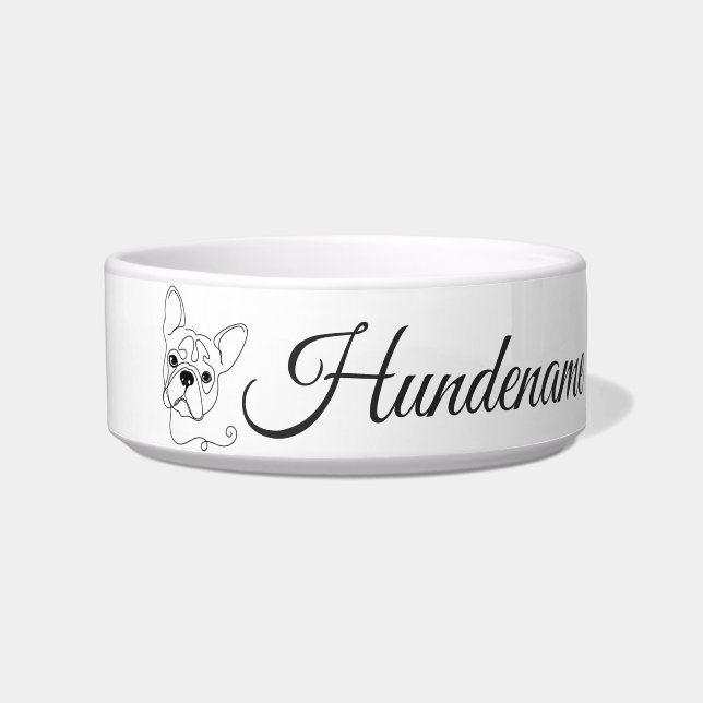 Comedero French Bulldog Line Art personalized bowl (Frente)