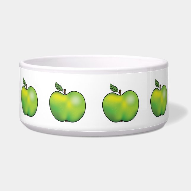 Comedero Frutas De Manzana De Personalizado Verde Ilustrada (Frente)