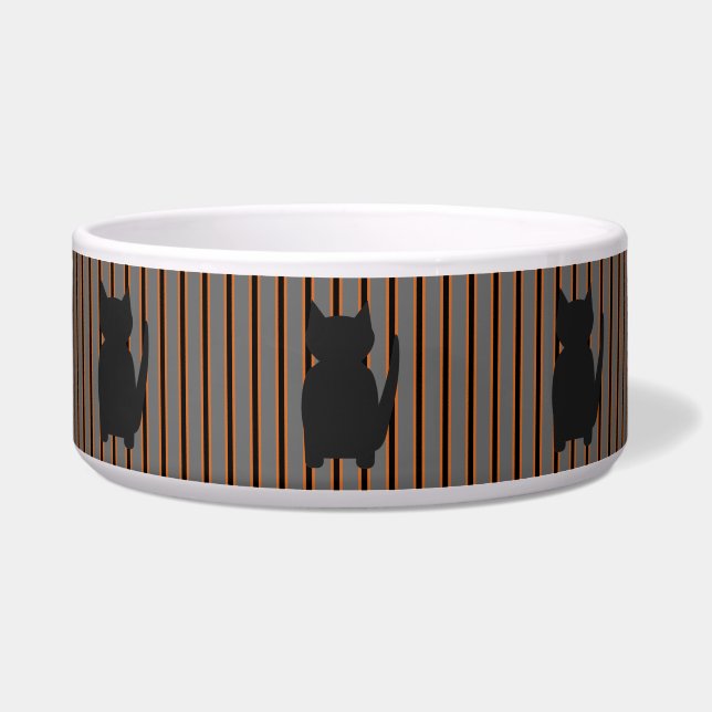 Comedero Fun and Fancy Halloween Gatos de silueta negra (Frente)