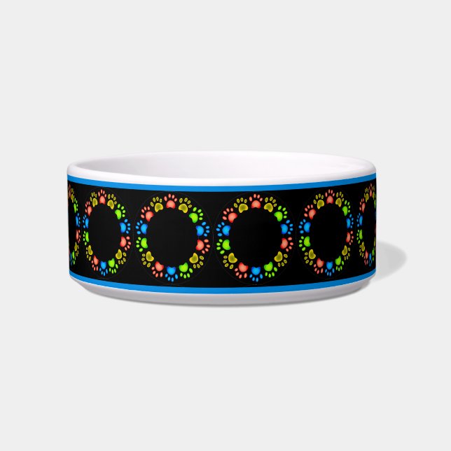 Comedero Fun Cute Coloroso Perro Paw Circle Pattern Dog (Frente)