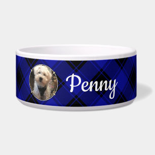 Comedero Fun Personalizado Mascota foto marco azul y negro 