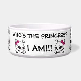 Comedero Funny Cute Rosa Negro Bow Crossbone Skull Pattern