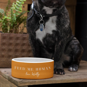 Comedero Funny Feed Me Human   Monograma Bowl