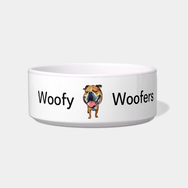 Comedero Funny Personalizado Bulldog Dog Bowl (Frente)
