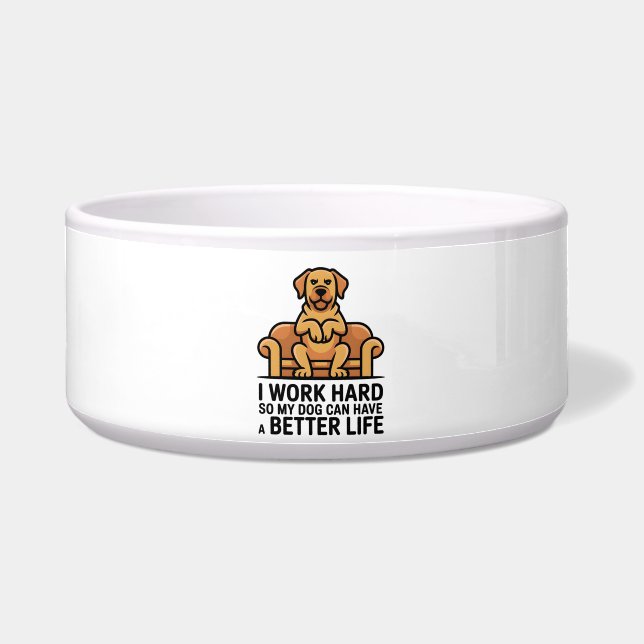 Comedero Funny Spoiled Dog Quote Couch Illustration (Frente)