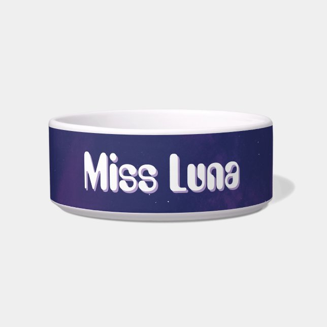 Comedero Galaxia Azul Espacio Exterior Tema Personalizado B (Frente)