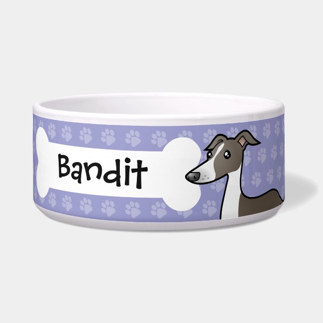 Comedero Galgo del dibujo animado/Whippet/galgo italiano (Frente)